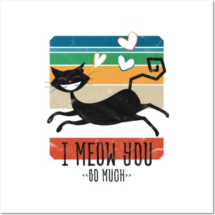 I Meow You So Much • Cat In Love • Vintage Design Posters and Art